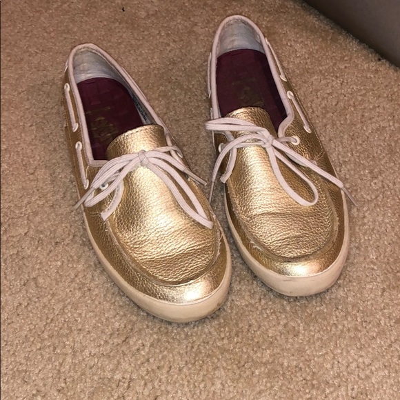 Vans Shoes - Metallic gold vans loafers size 7 Vans Shoes - Metallic gold vans loafers size 7